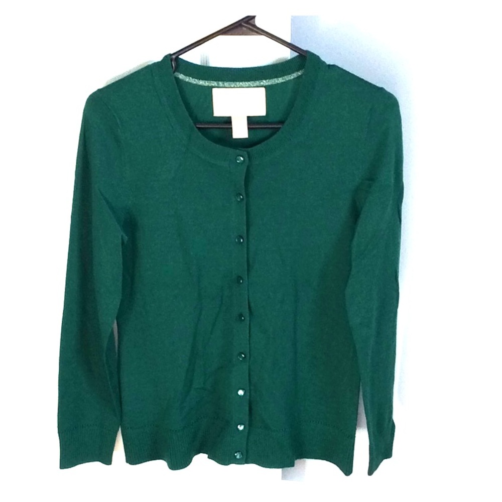 Emerald merino wool cardigan